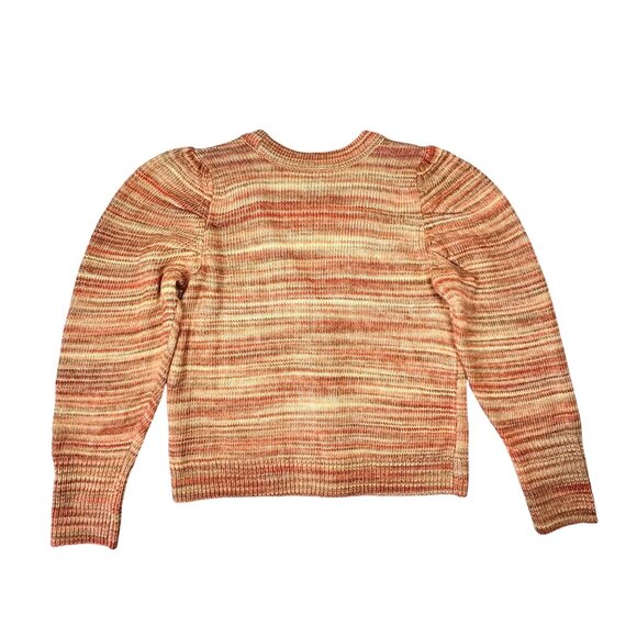 NIC+ZOE V-Neck Mohair Cardigan Sz.S Knit Brown Orange Striped Boho Academia - Picture 9 of 13